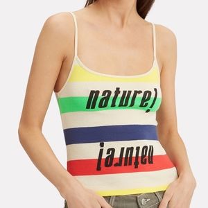 Ganni nature tank top L NWOT
